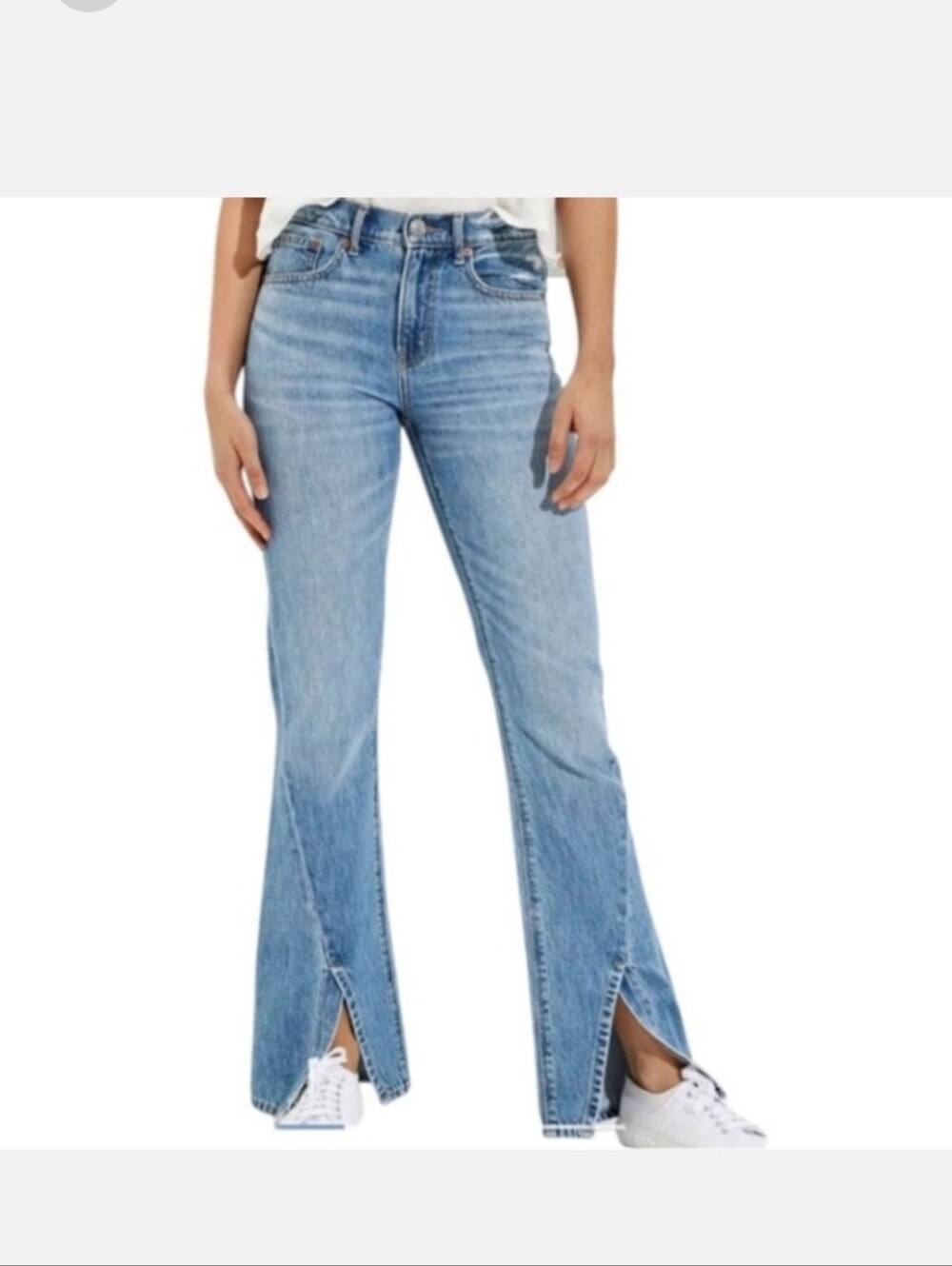 American Eagle 90's Bootcut Light Blue High-Rise Split-Hem Women's Jeans